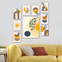 Wallity Set de 9 Cuadros Decorativos Multicolor en MDF